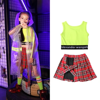 

Jazz Dance Costumes For Girls Hip Hop Suit Kids Street Dance Clothing Children Catwalk Show Stage Clothes Rave Outfit DQL3137