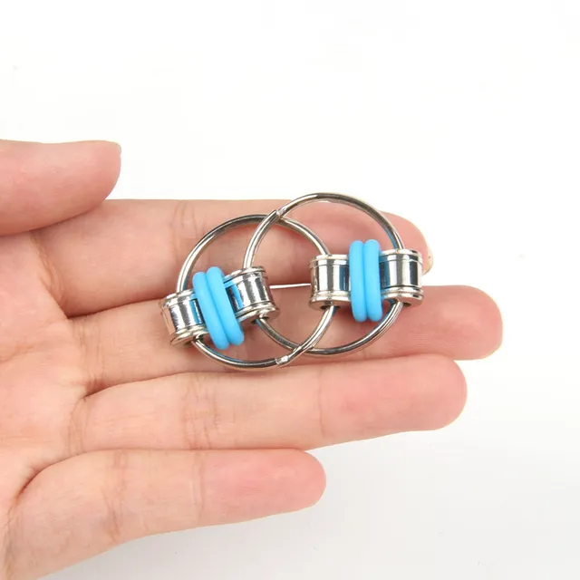 Stress Reliever Toys  Anti Anxiety Key Ring Decompression Chain Fingertip Toy Anxiety Relief Fun Game Divert Attention Metal 1