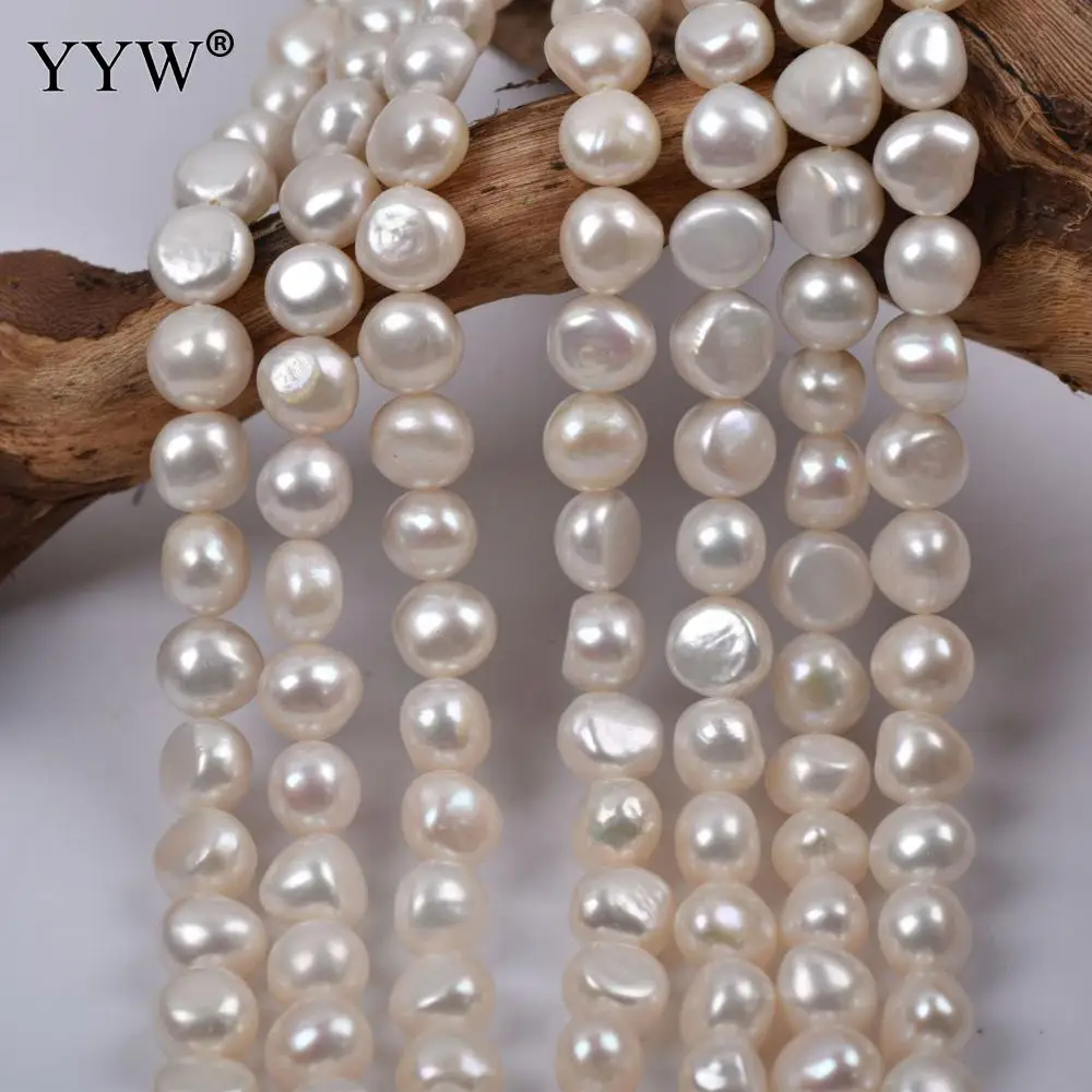 Wholesale AAA Cultured Button Freshwater Pearl Beads 10-11mm Baroque Irregular Shaped Horizontal Jewelry DIY Necklace Bracelet