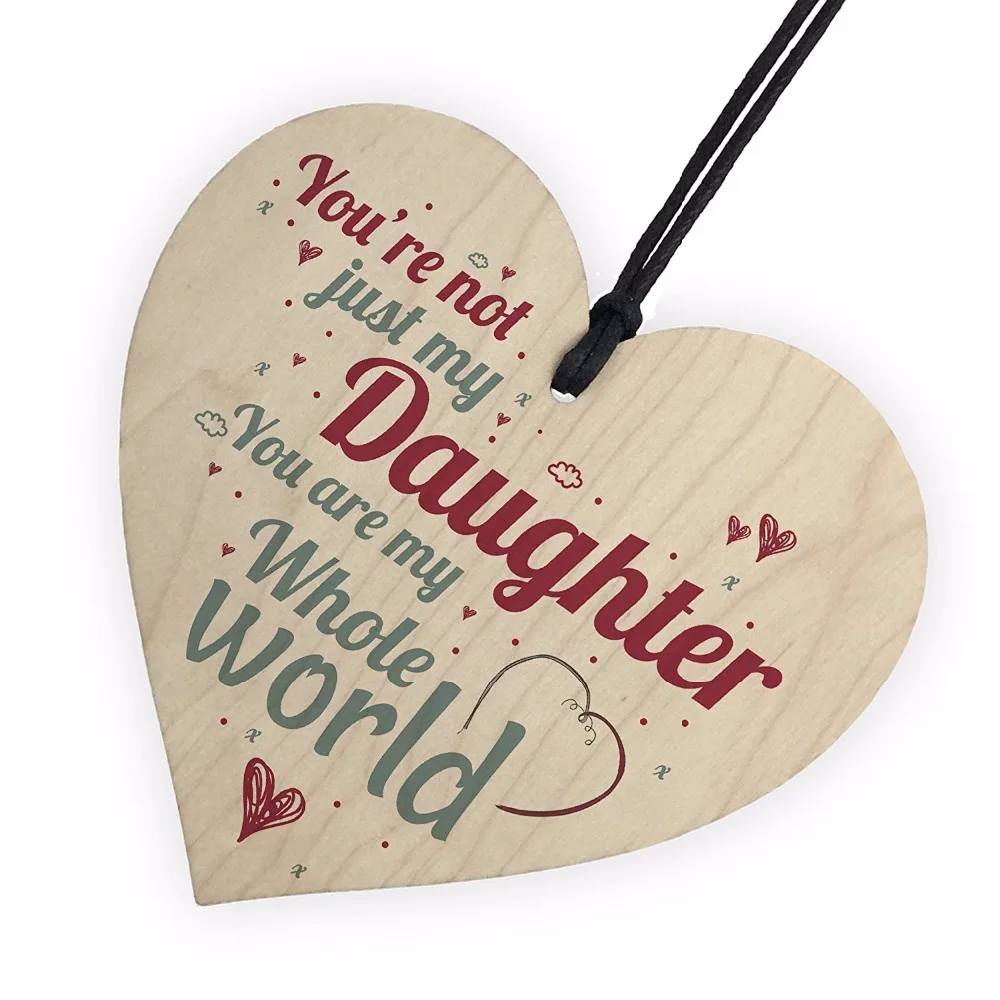 6-Meijiafei-My-Whole-World-Wooden-Hanging-Heart-Plaque-Mum-Dad-Daughter-Love-Sign-Thank-You-Birthday