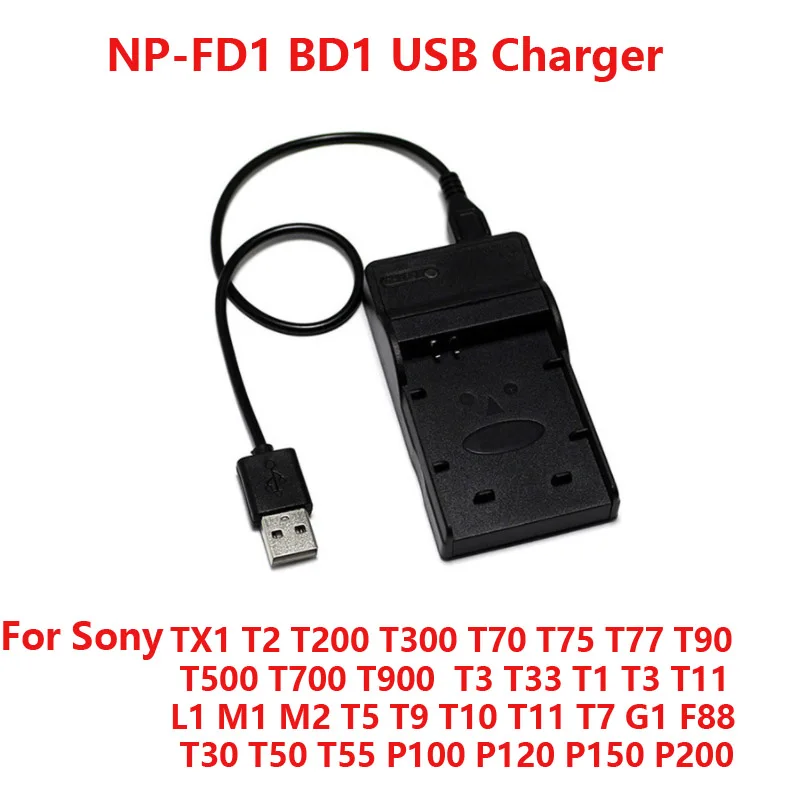 USB Порты и разъёмы цифровой Камера Батарея Зарядное устройство для sony NP-BN1 NP-BX1 NP-F550 NP-FH50 NP-FH100 NP-FR1 NP-FW50 NP-FZ100 NP-BD1 FD1 - Цвет: NP-BD1 FD1