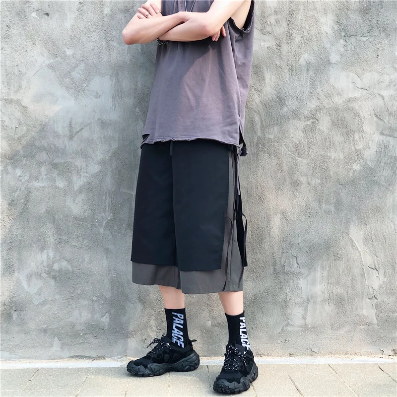 

Summer Casual Pants Solid Color Shorts Men Pants Sports Loose Wild Straight Elastic Band Guard Pants pantalones cortos hombre