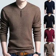 ^#Cheap Fashion Men Sweater Top V-Neck Long Sleeve Pullover Autumn Shirt Mens Sweaters Knitted Cashmere Wool Pull Homme ^#Cheap Fashion Men Sweater Top V-Neck Long Sleeve Pullover Autumn Shirt Mens Sweaters Knitted Cashmere Wool Pull Homme