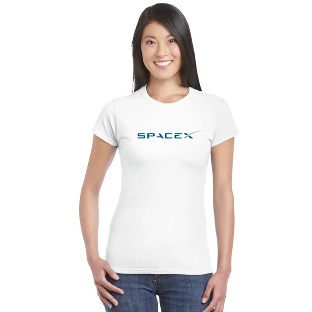 Woman Spacex T Shirts Girl Space X Logo Women S T Shirt Popular Short Sleeve Tshirt Simple Style Ladies Tee Science Tshirt T Shirts Aliexpress