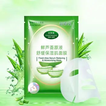 

1pc 25ml Fresh Aloe Serum Relieving Moisturizing Mask Skin Care Face Mask Sheet Pack Moisture Korea