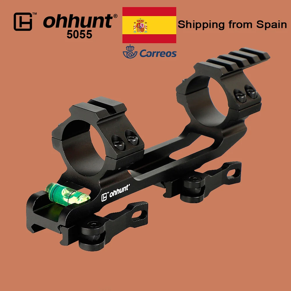 

ohhunt Hunting Scope Mount QD Integral Ring 25.4mm / 30mm Rings Picatinny Weaver Rail Base with Bubble Spirit Level for Rifle