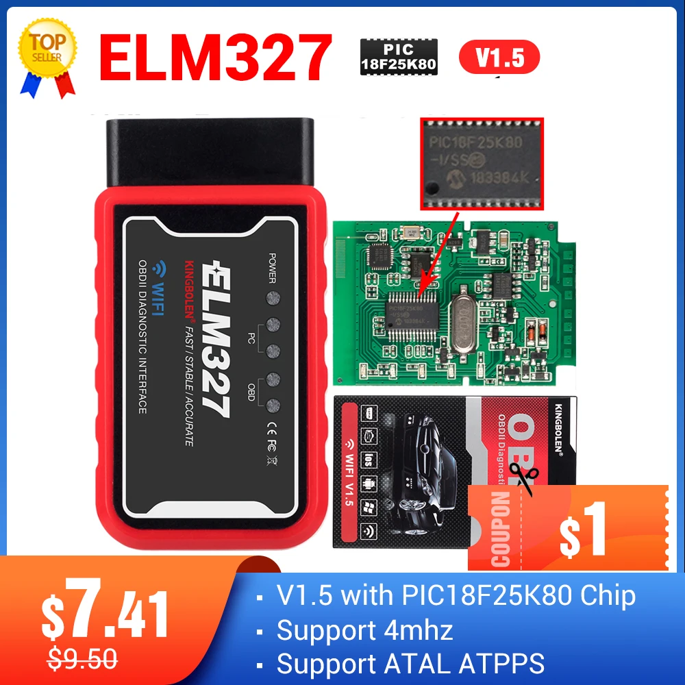 ELM327 мини блютуз V1.5 PIC1825K80 супер elm 327Wi Fi USB Разъем OBD2 V2.1 для Android крутящий момент