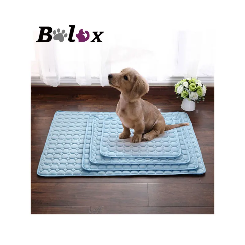 Pet Pad Summer Cooling Mat Dog Beds Mats Blue Pet Ice Pad Cool  Cold Silk Moisture-Proof  Cooler Mattress Cushion Puppy Sleeping