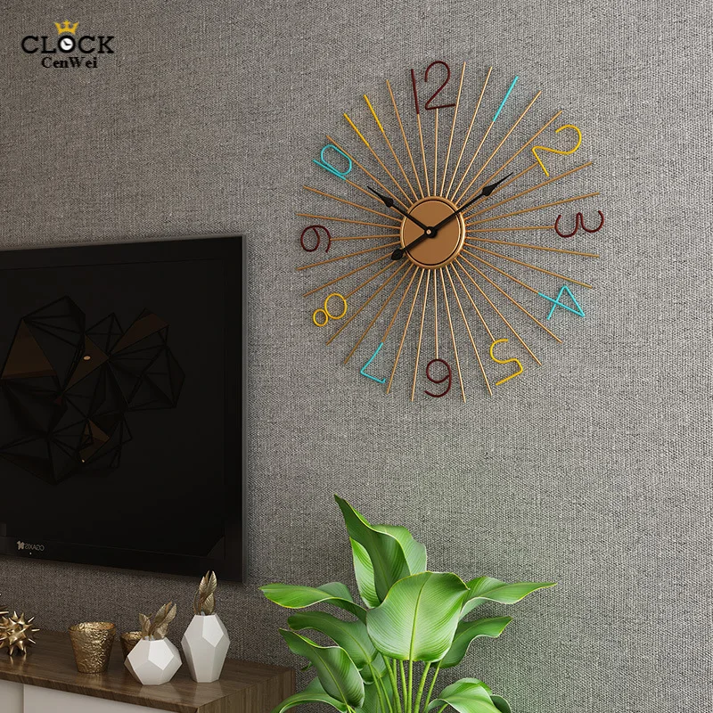 Creative Large Metal Wall Clock Modern Design on The European Iron Art Big Clocks Hanging Watch Home Decor | Дом и сад
