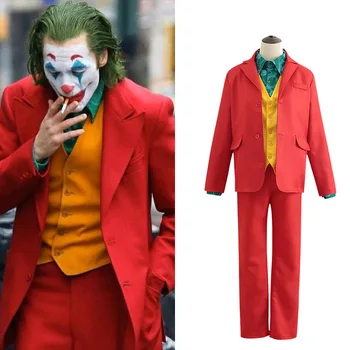 

Batman Joker Outfit Uniform Cosplay 2020 Joker Joaquin Phoenix Costume Halloween Kids adult men clown party performance costume