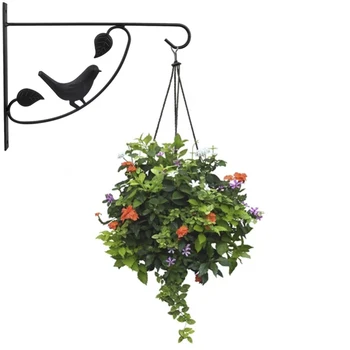 

2 Pcs Plant Bracket Iron Wall Mount Lanterns Hangers Hanging Bird Feeders Wind Chimes Hooks Triangle Hanger Bracket Flower Hook