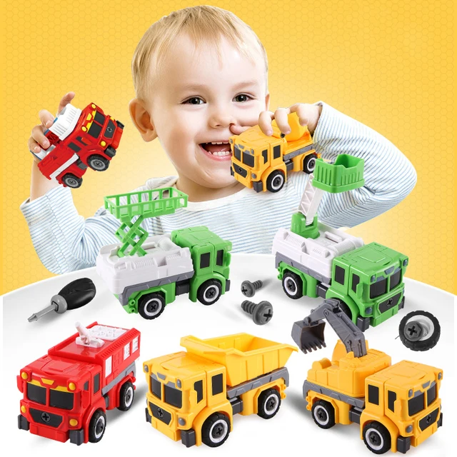Robot Disassembly Loading Unloading Engineering Truck Excavator Bulldozer Kids Robot Boys Creative Tool Education Toys Car Model 2
