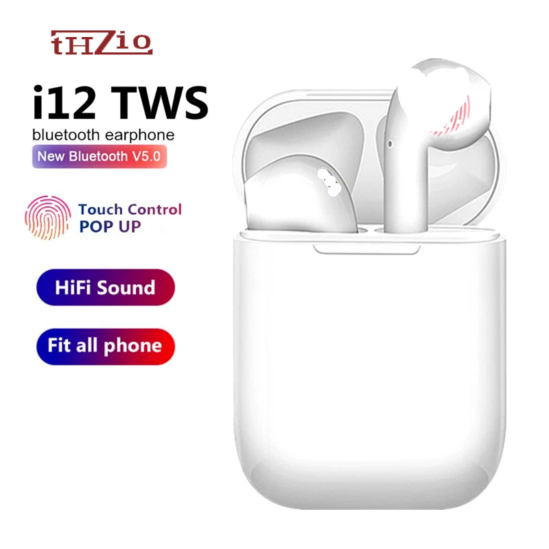 I12 TWS Hifi беспроводные Bluetooth наушники сенсорное управление 3D супер бас гарнитура