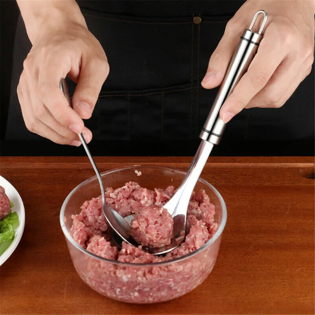 Антипригарный Meatball Maker Плесень ложка из нержавеющей стали устройство для мясных шариков с эллиптической утечкой Hol DIY кухонные принадлежности Инструменты для приготовления мяса