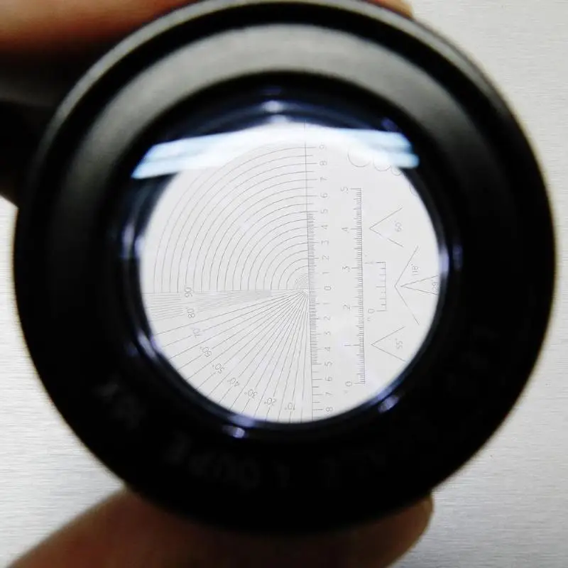 10X оптический стеклянный объектив стенд измерительная Лупа весы Лупа с светодиодный светильник увеличительное стекло для ювелирных изделий Сертификация тест