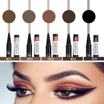

5 Color 4-Head Eyebrow Pencil Waterproof Fork Tip Tattoo Pen Tinted Fine Sketch Eye Brow Pencils Long Lasting Eyebrows