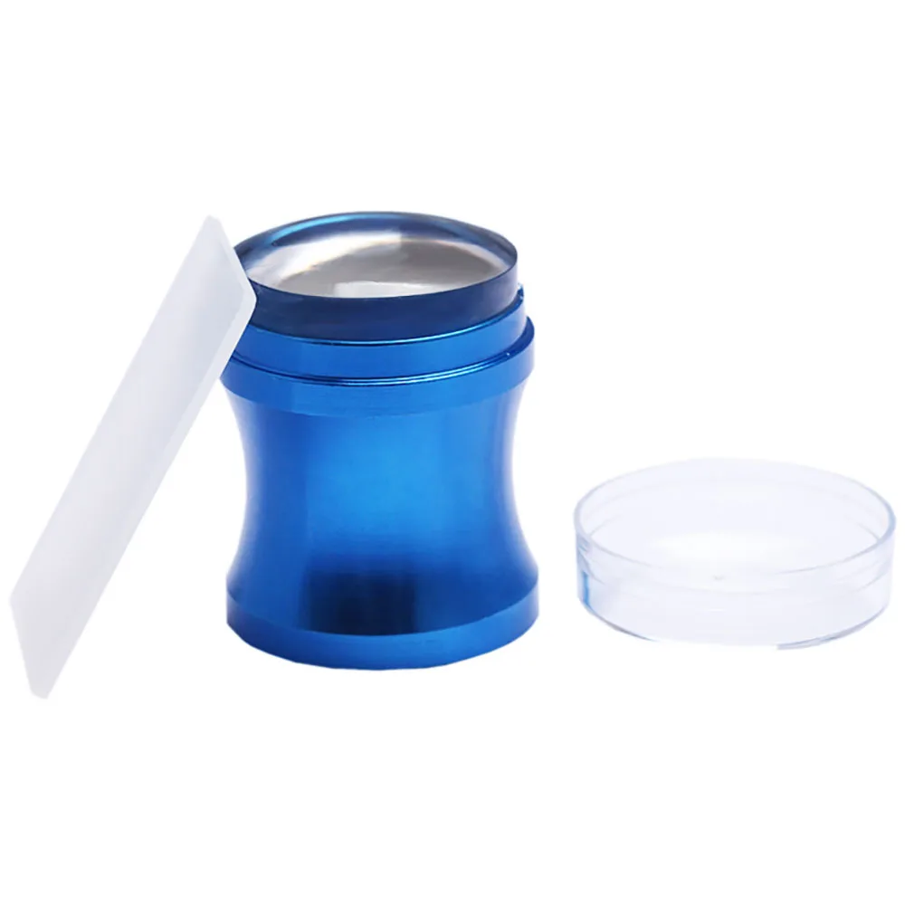 1set Easy-French Nail Stamper Monocle Clear Jelly 3.8*3.8cm Print Silicone Transfer Print Scraper Nail DIY Template Stamping YZ2