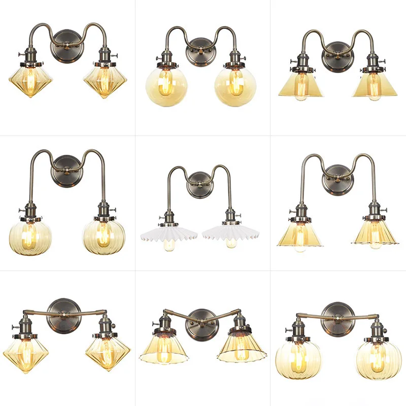 

Boreal Europe style restaurant contracted small wing footpath sitting room living room decoration double wall lamp