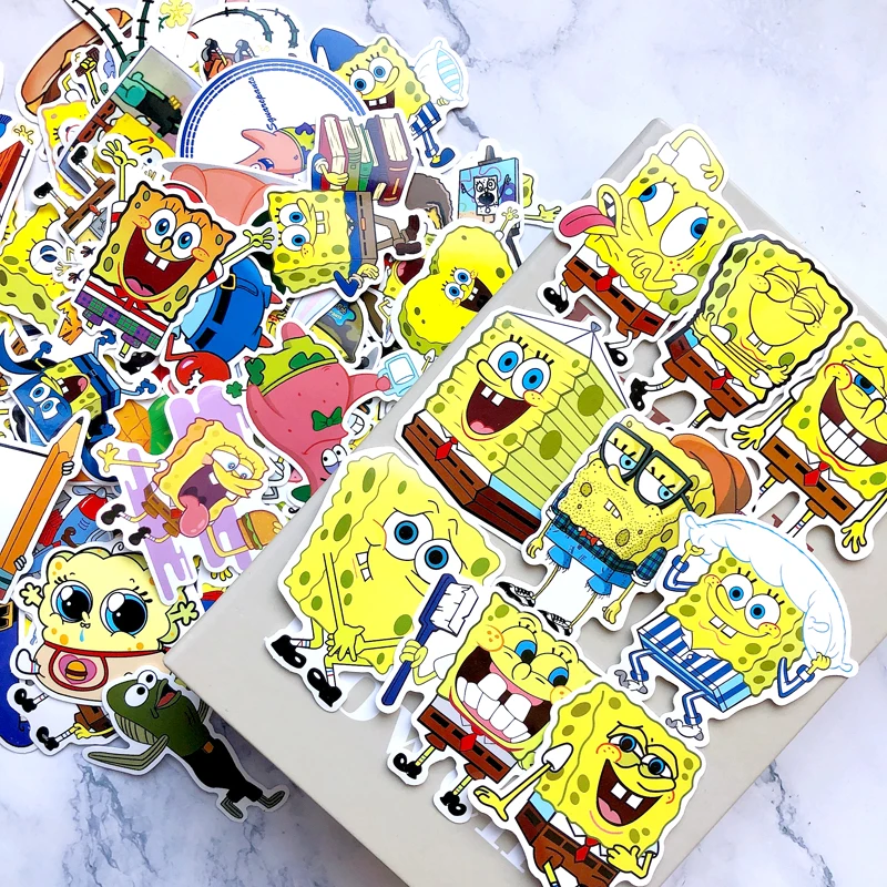 100Pcs/Pack SpongeBob Stickers Cartoon Graffiti Pegatinas For Motorcycle Notebook Laptop Luggage Bicycle Skateboard