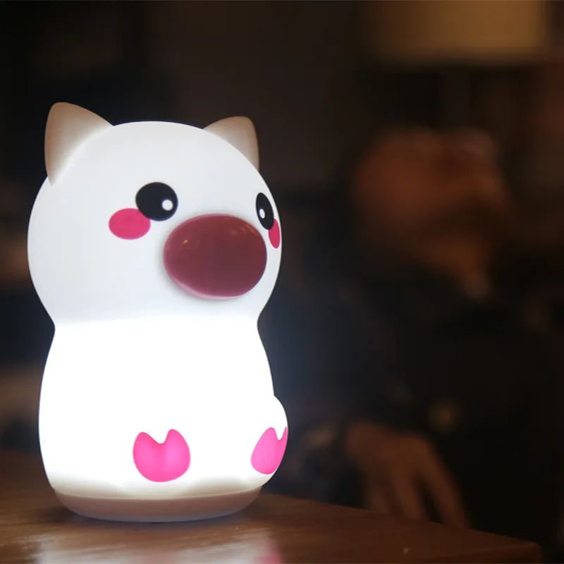 

Children Creative Gifts du pig Silicone Night Lamp Bedroom Lamp USB Charging-Touch Lamp LED Light on Behalf