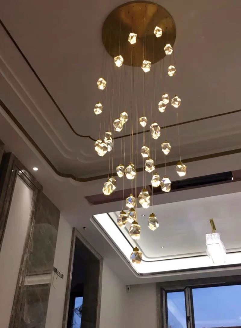 Zara Large Foyer Rainfall Waterfall Glass Globe Bubble Chandelier