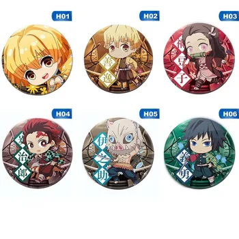 

Demon Slayer: Kimetsu No Yaiba Cosplay Badge Cartoon Character Brooch Pins Collection Bags Button Badges Anime Accessory For Bag