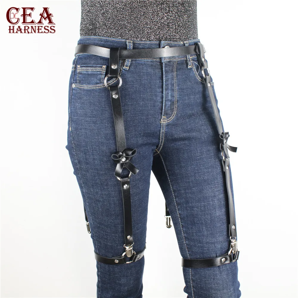 Эффективности затрат. Кожаная портупея средства ухода за кожей пикантные Для женщин жгут гот Высокая Талия подтяжки в стиле «панк-рок» Женская подвязка ремень 5z