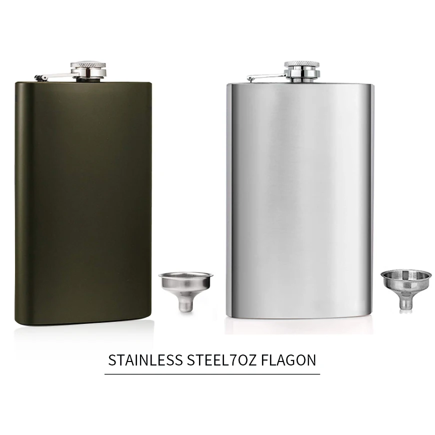 

Stainless Steel Hip Flask 8 oz Portable Stainless Steel Hip Flask Liquor Whisky Alcohol Cap Funnel Drinkware Bottle D25