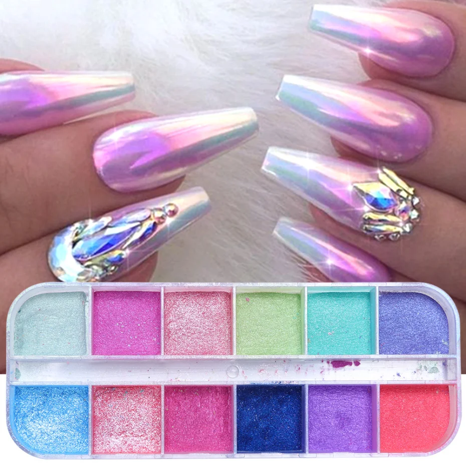 Chrome Nail Art Glitter Pigment Mirror Dipping Powder Super-fine Colorful Shimmer Pearl Powder Nail Decorations Dust LAZGF-2 nail powder nail glitter nail pigment nail decoration nail decorations