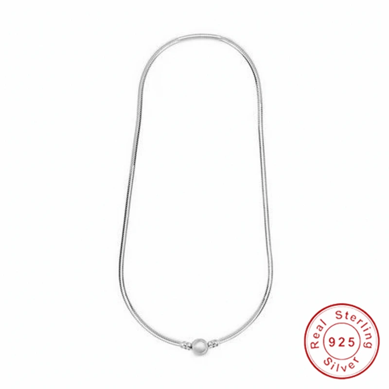 Новое ожерелье серебряного цвета простое в виде змеи подвеска-Шарм Pandora для