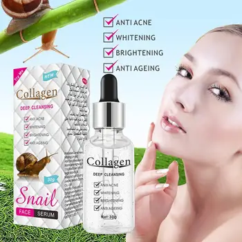 

30ml Extract Snail Serum Face Essence Anti Wrinkle Moisturizing Anti Aging Acid Hyaluronic Care Collagen Whitening Face G4S2