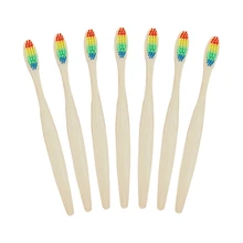 1 шт. натуральная бамбуковая ручка зубная щетка Радужная красочная отбеливающая мягкая щетина бамбуковая зубная щетка Экологичная уход за полостью рта