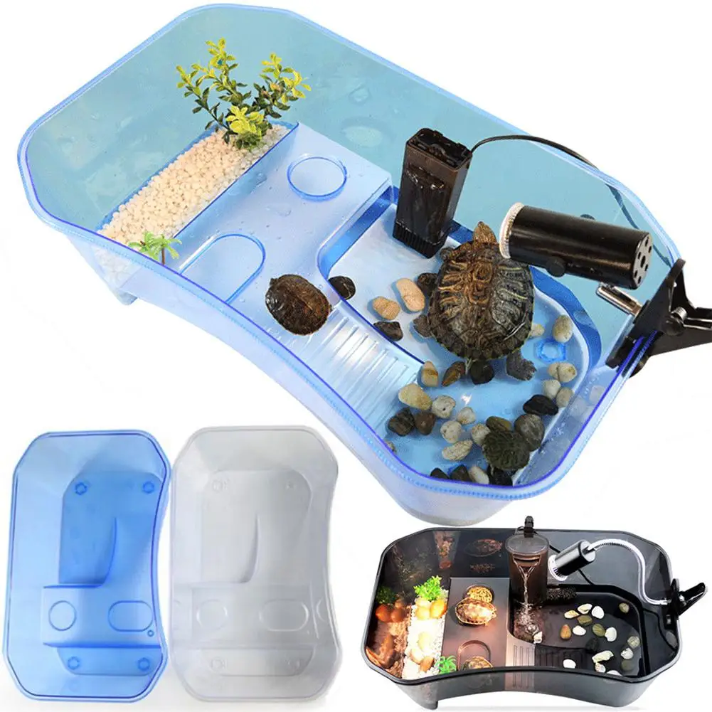 Прозрачный аквариум Пластик рыба, черепаха бак для разведения кормления Ванна изоляционная коробка для черепаха насекомых для рептилий в принадлежности для клетки