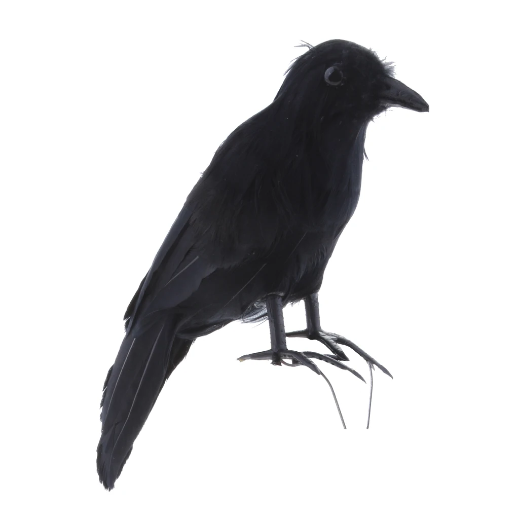 Details about   Halloween Crow Prop Black Realistic Raven Feathered Decor Party Home V5E5 