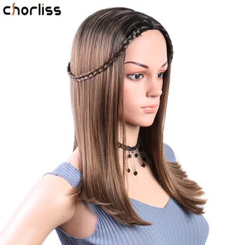 

Medium Length Wig Long Straight Wigs Synthetic Wigs Fashion Hairstyle Bob Wigs Heat Resistant Middle Part Full Wigs for Women