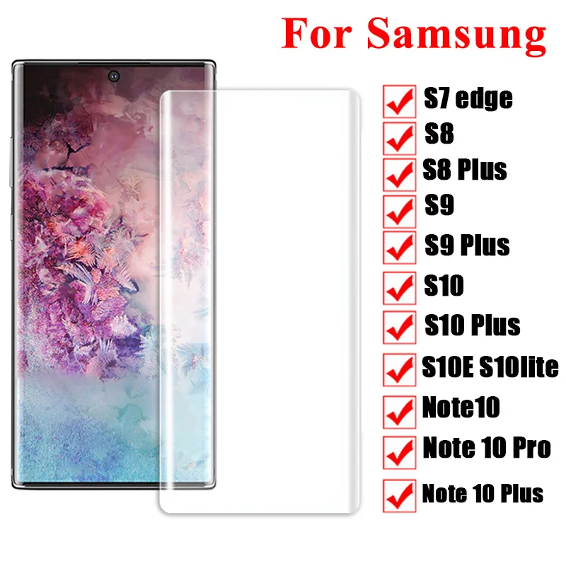 

21D Screen Protector For Samsung Note 10Plus 10Pro 9 8 Note 10 Plus Glass Protective Film For Samsung S7Edge S8 S9 S10Plus Cover
