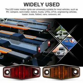 

Red + Amber Side Marker Tail Lights 2.5" LED Truck RV Trailer Accessories