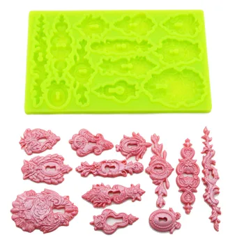 

Palace Lock Fondant Cake Food Grade Silicone Mold Birthday Wedding Decoration DIY Chocolate Gumpaste Mold Cake Baking Tools