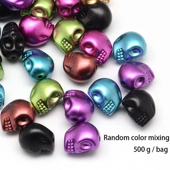 

Gothic Acrylic Matte Halloween Electroplated Skull Beads Manual Crafts Accessories Lacquered Jewellery Decorative Glossy DIY