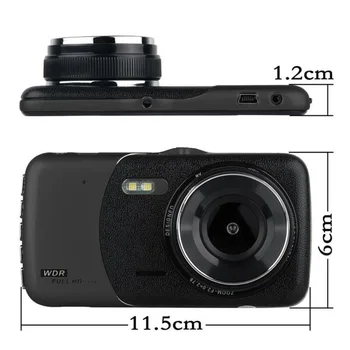 

Car Dash cam Auto Front Dashboard Dual lens 1080P Rearview Dvr Recorder