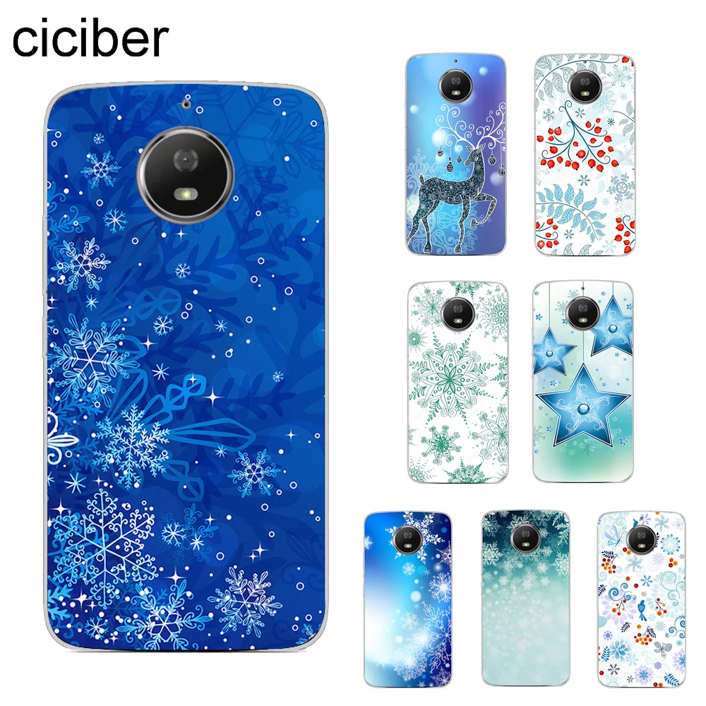 

ciciber Snowflake Cover For Motorola Moto ONE C Z2 Z3 G5 G4 G5S G6 P30 E3 E4 E5 Plus Play Power X4 M Phone Cases Soft TPU Fundas