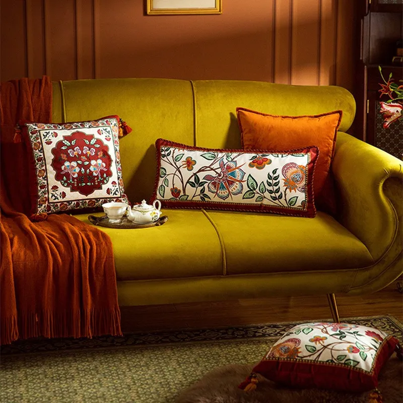 Oblong-Luxury Rectangle Velvet Throw Pillow Case for Couch