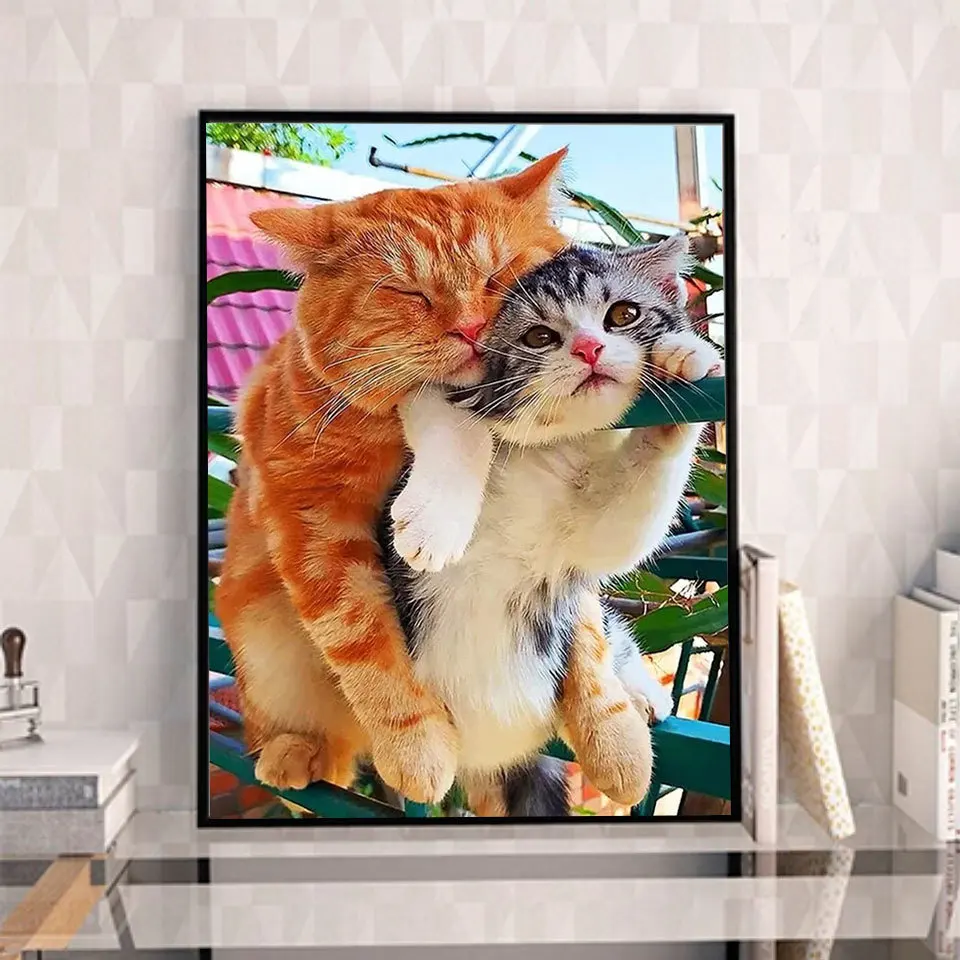 MomoArt Diamond Painting Cat New Collection Full Square Round Mosaic Animal Beads Embroidery Cross Stitch Art Home Decor