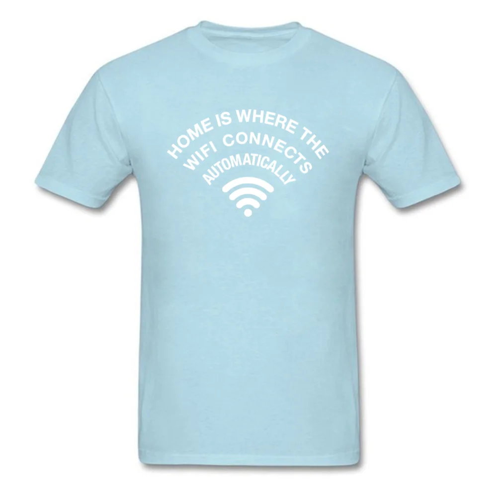 Geek Home_is_where_wifi_connects_2847 Short Sleeve Summer Tops Shirt Brand Crewneck Cotton Fabric Tshirts Men's Top T-shirts Home_is_where_wifi_connects_2847 light