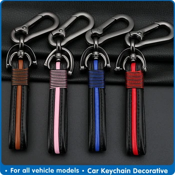

Car Keychain Decorative Leather Car Keyring Durable Car Keychain Cover Car Styling Key Ring Auto Keychains interior Accessories