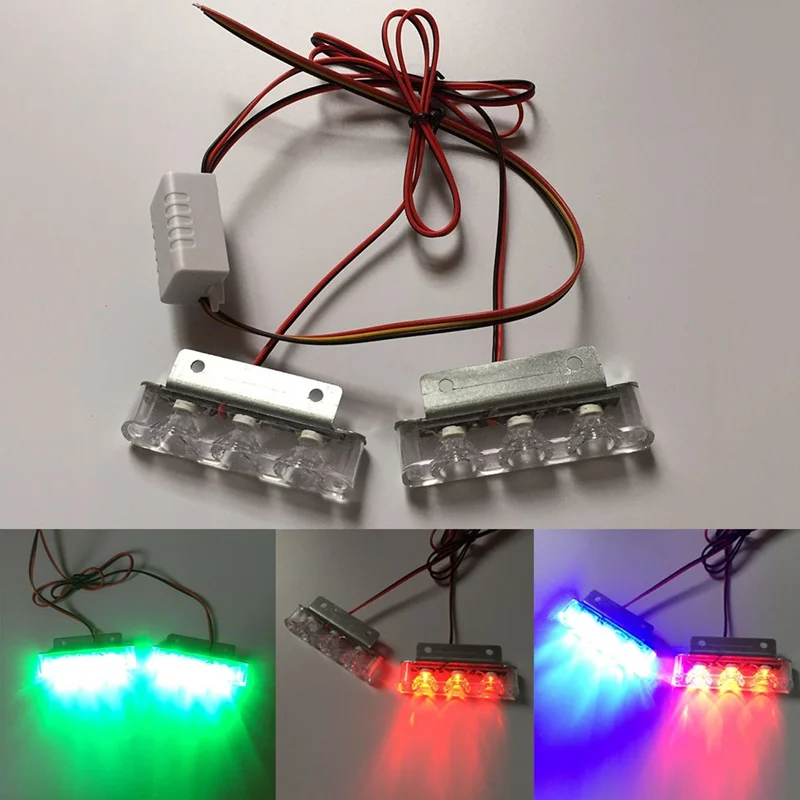 

2Pcs/Set 3 LED Strobe Light Police Flashing Warning Led Brake Light Lamp DC 12V Car Truck Motorcycle Rear Brake Stop Led Lights