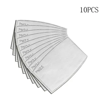 

10PCS PM2.5 Face Cover Filters 5 Layer Activated Carbon Filter Face Cover Breathing Insert Protective Face Cover Filters
