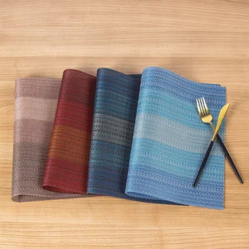 

30*45cmPVC placemat insulation washable family features western food mat gradient encryption cup table mat Placemat mat