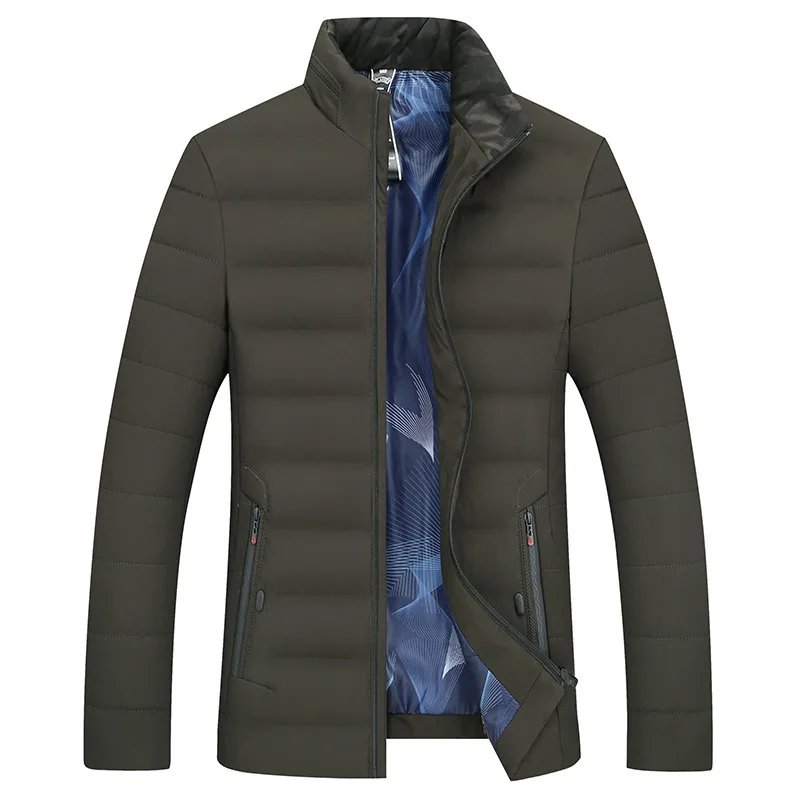 Loose fit plus size fashion down jacket men stand collar warm winter white duck down coat