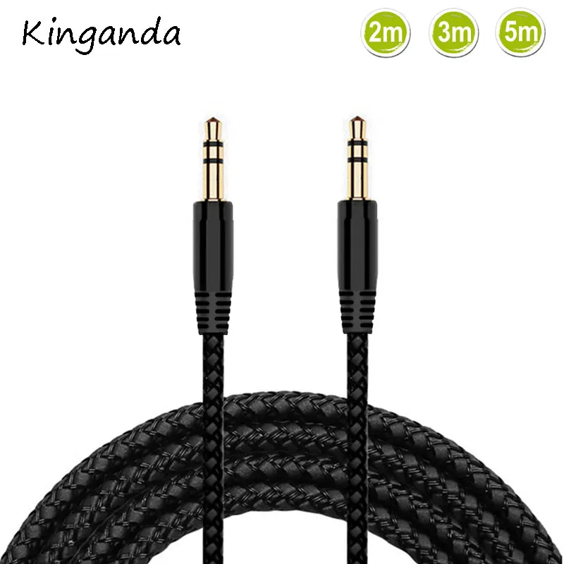 2-3-5m-Nylon-Braid-Jack-3-5mm-Audio-Cable-Male-3-5-mm-Stereo-AUX
